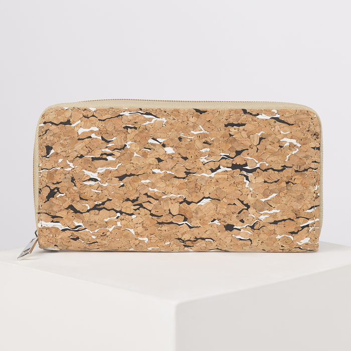 Кошелёк женский на молнии, 2 отдела, отдел для монет, карт, цвет бежевый