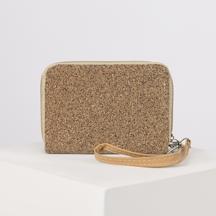 Кошелёк женский на молнии, 2 отдела, отдел для монет, карт, цвет коричневый