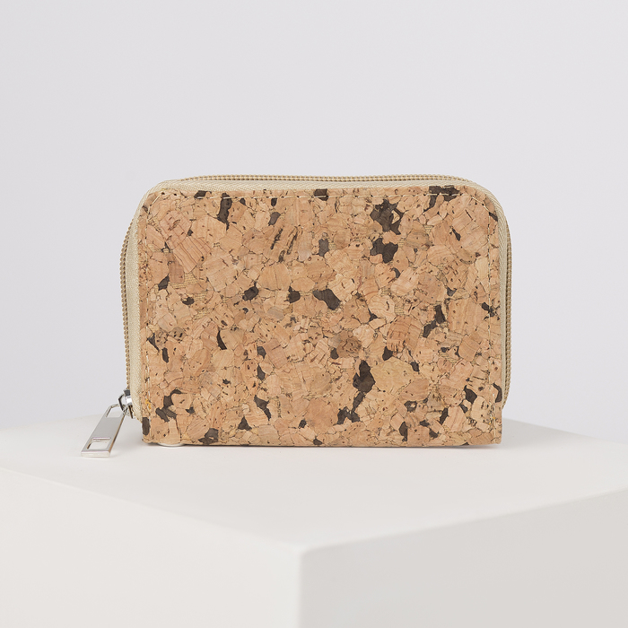 Кошелёк женский на молнии, 2 отдела, отдел для монет, карт, цвет коричневый