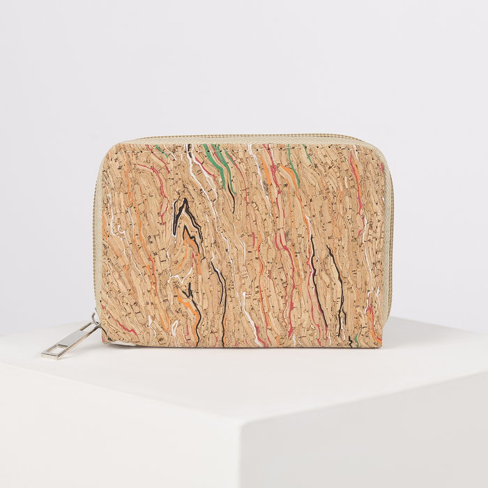 Кошелёк женский на молнии, 2 отдела, отдел для монет, карт, цвет коричневый