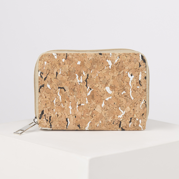 Кошелёк женский на молнии, 2 отдела, отдел для монет, карт, цвет коричневый