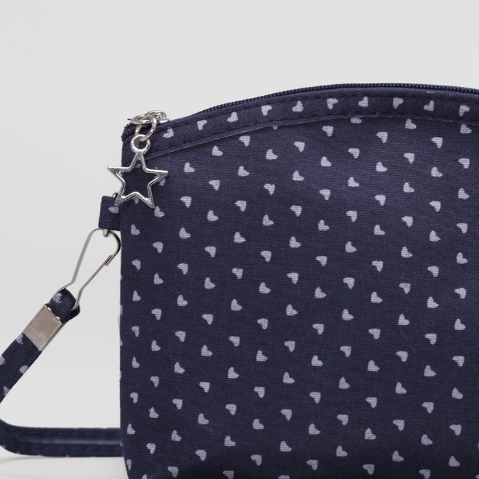 Сумка детская "Сердца", отдел на молнии, длинный ремень, цвет синий