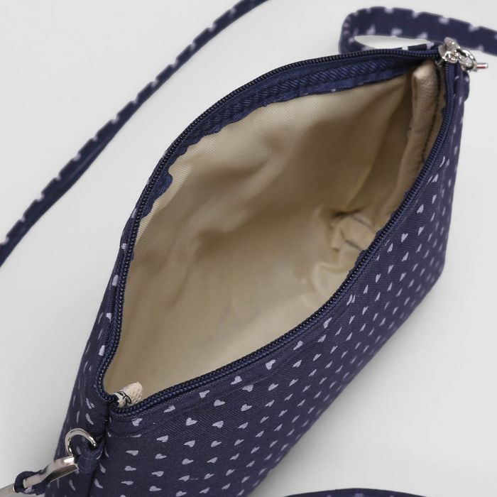 Сумка детская "Сердца", отдел на молнии, длинный ремень, цвет синий