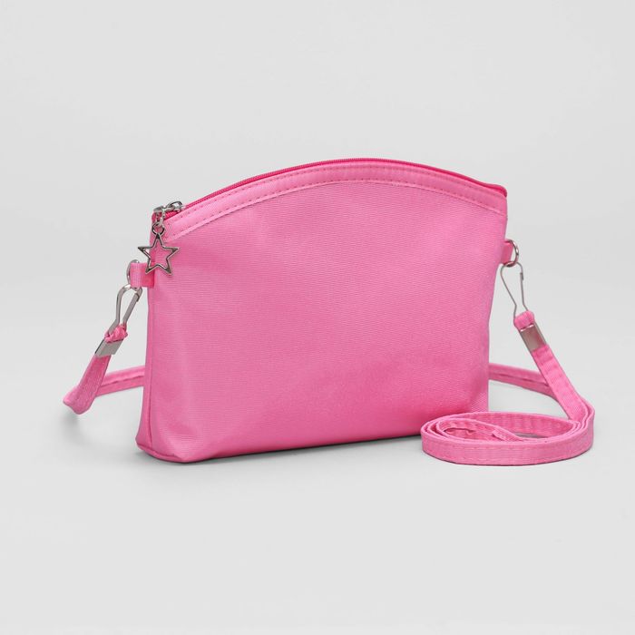 Сумка детская на клапане "Кокетка", 1 отдел с перегородкой, длинный ремень, цвет розовый