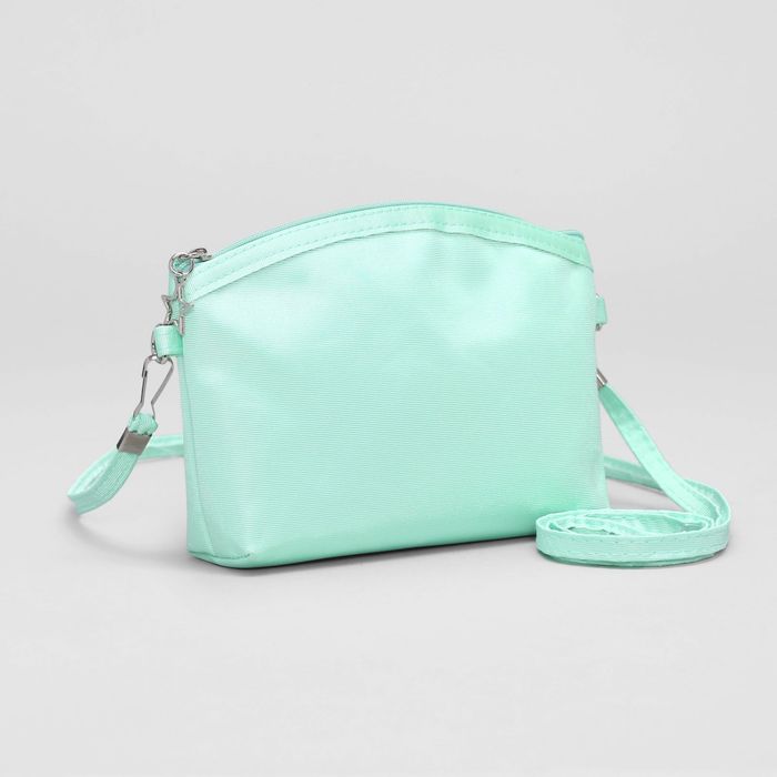 Сумка детская на клапане "Кокетка", 1 отдел с перегородкой, длинный ремень, цвет мятный