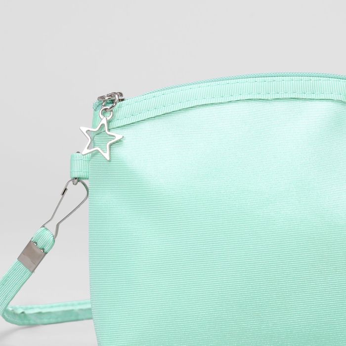 Сумка детская на клапане "Кокетка", 1 отдел с перегородкой, длинный ремень, цвет мятный