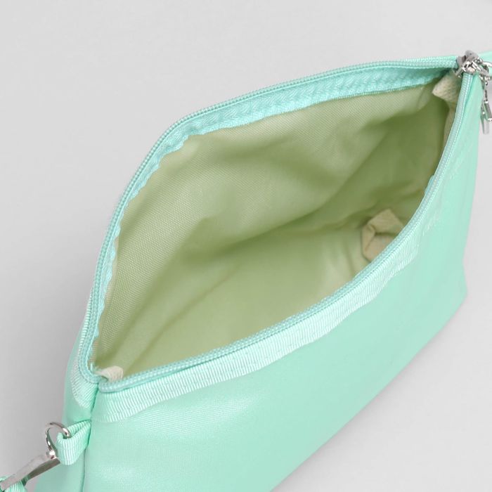 Сумка детская на клапане "Кокетка", 1 отдел с перегородкой, длинный ремень, цвет мятный