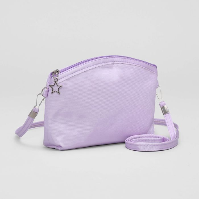 Сумка детская на клапане "Кокетка", 1 отдел с перегородкой, длинный ремень, цвет сиреневый