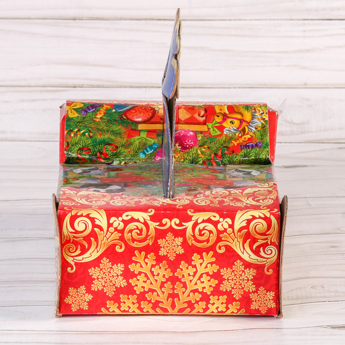 Коробка складная «Собачка на санях», 23,5 х 14,5 х 18 см