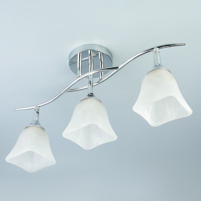 Люстра K1373/3 "Кувшинки" 3x60W E14 хром 20x55x28 см