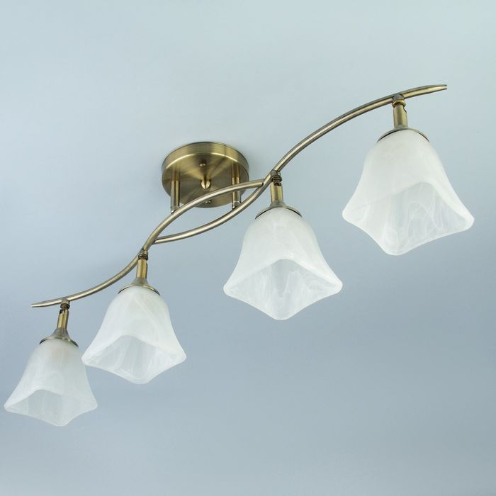 Люстра K1373/4 "Кувшинки" 4x60W E14 золото 20x75x28 см