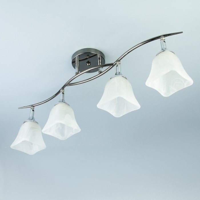 Люстра K1373/4 "Кувшинки" 4x60W E14 черный 20x75x28 см