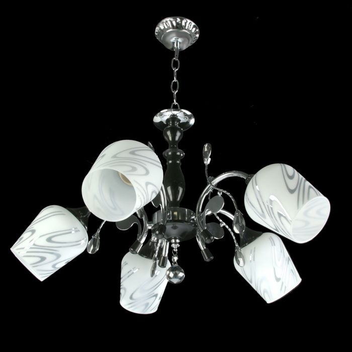 Люстра N0315/5 "Вулкан" 5x40W E27 хром/черный