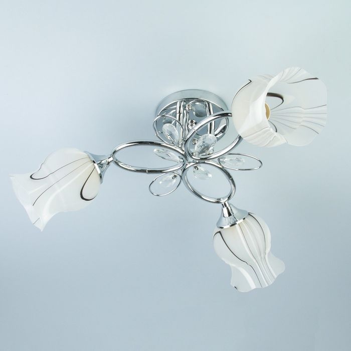 Люстра К0872/3 "Лилия" 3x60W E27 хром 46x46x24 см