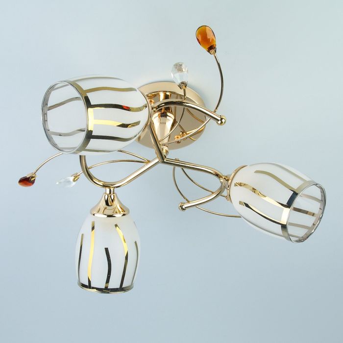 Люстра М80229/3 "Тюльпан" 3x60W E27 золото 44x44x24 см