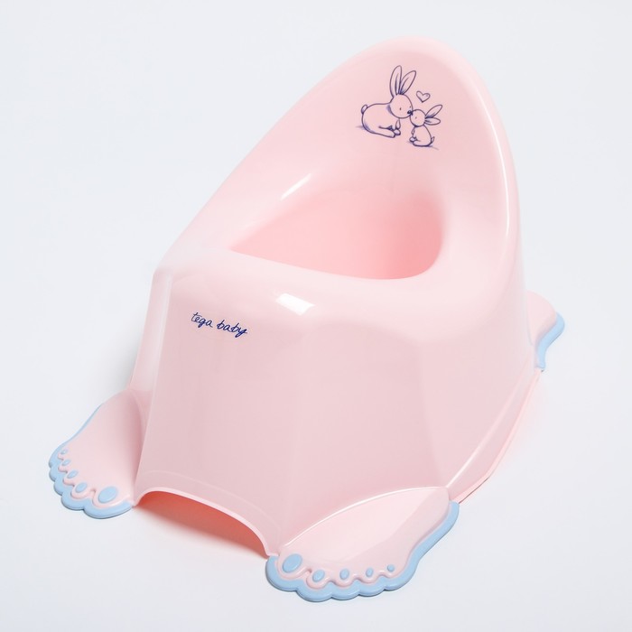Горшок детский антискользящий «Кролики», цвет розовый