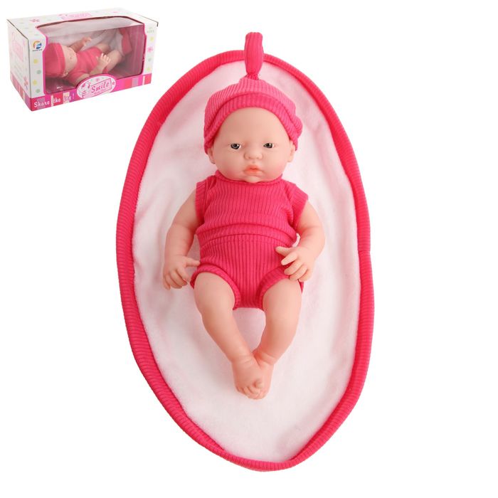 Пупс "Ляля" в красном костюмчике с шапочкой