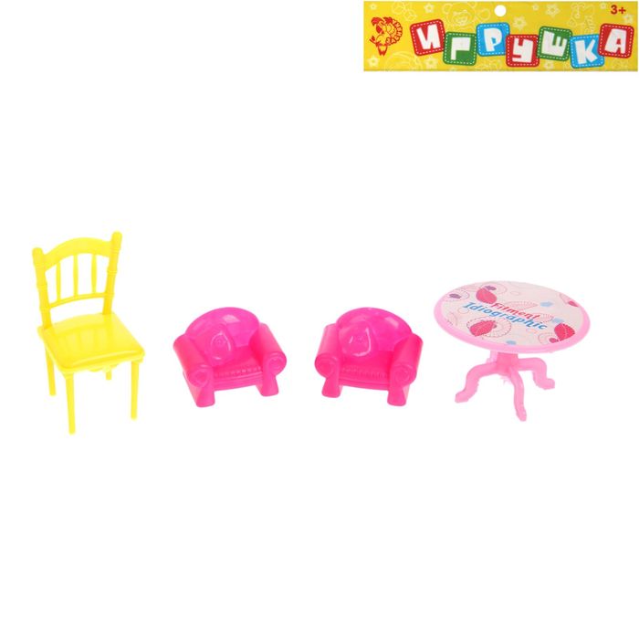 Мебель для кукол "Гостиная", 4 предмета, МИКС