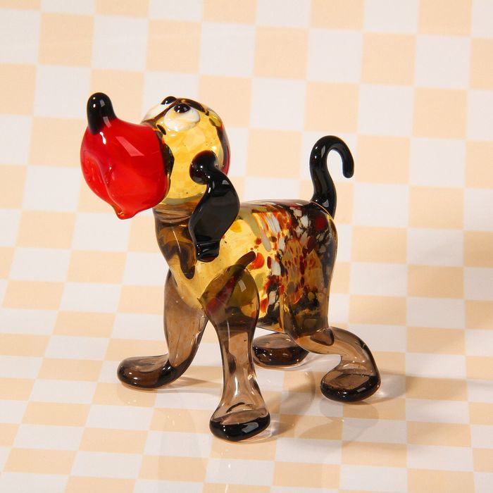 Сувенир из стекла средний "Пёс", микс, 7,5 х 4 х 8 см