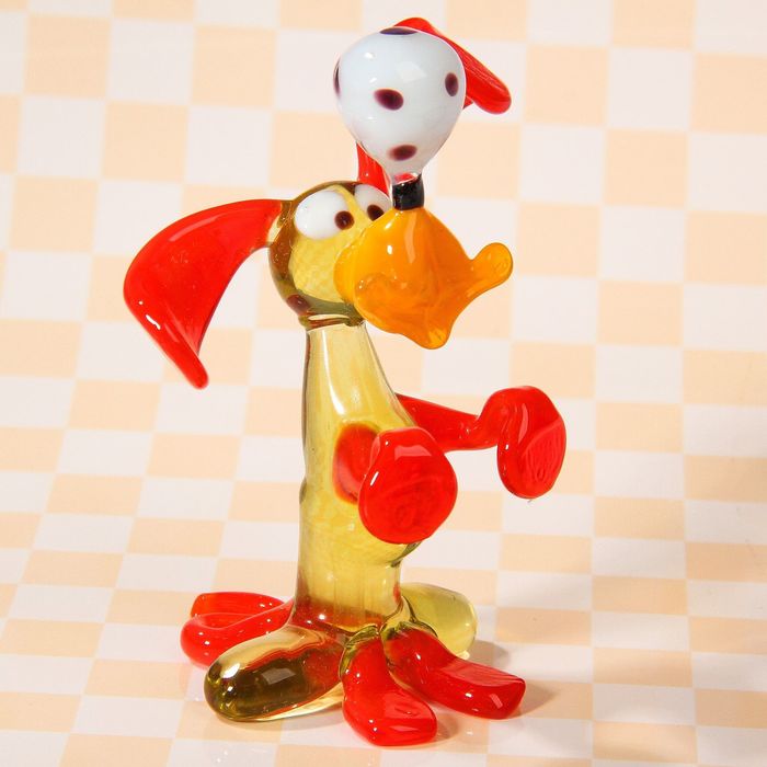 Сувенир из стекла средний "Пёс с мячом", микс, 6 х 5 х 9 см