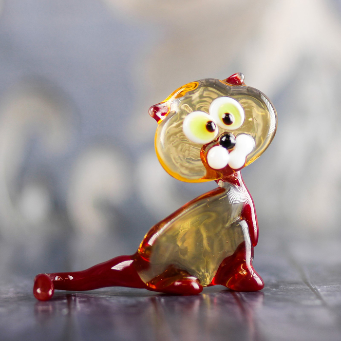 Сувенир из стекла средний "Кот", микс, 7 х 4,5 х 2,5 см