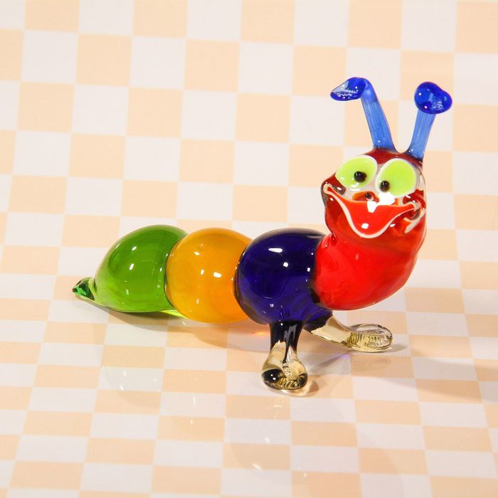 Сувенир из стекла средний "Улитка", микс, 2 х 8 х 9 см