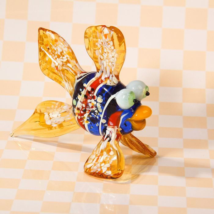 Сувенир из стекла средний "Рыба", микс, 8 х 10 х 6 см