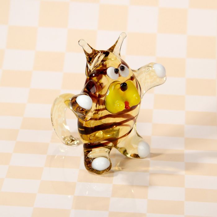 Сувенир из стекла миди "Кот", 5 х 5 х 5,5 см