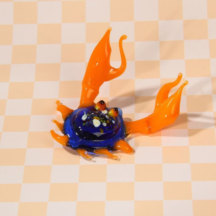 Сувенир из стекла миди "Краб", микс, 6 х 6,5 х 3 см