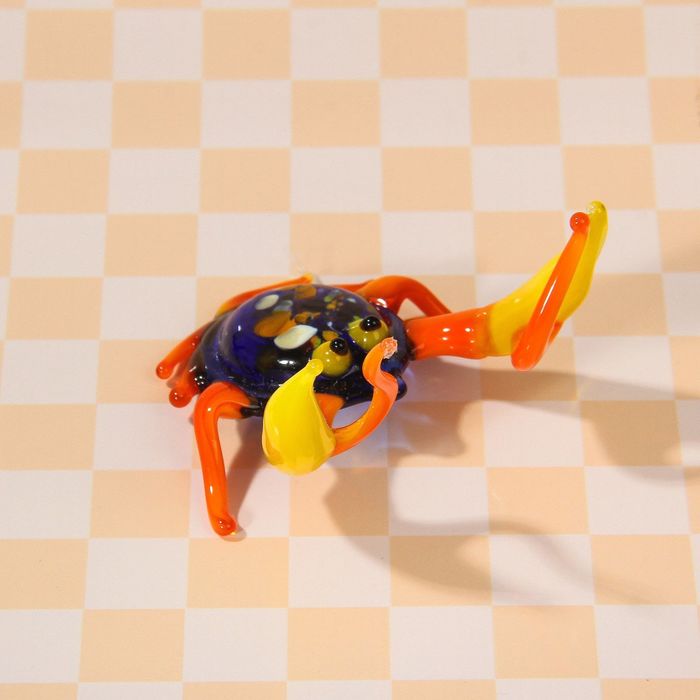 Сувенир из стекла миди "Краб", микс, 6 х 6,5 х 3 см