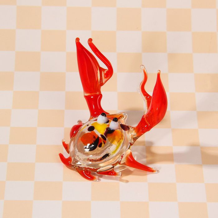 Сувенир из стекла миди "Краб", микс, 6 х 6,5 х 3 см