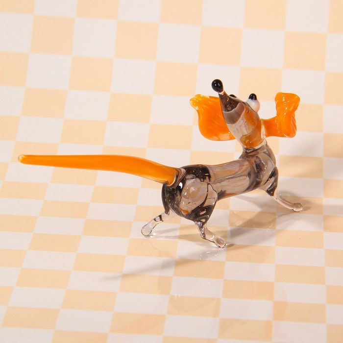 Сувенир из стекла миди "Такса", микс, 10 х 3,5 х 4,5 см