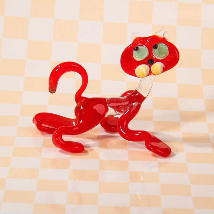 Сувенир из стекла миди "Кот", микс, 8 х 5 х 7 см