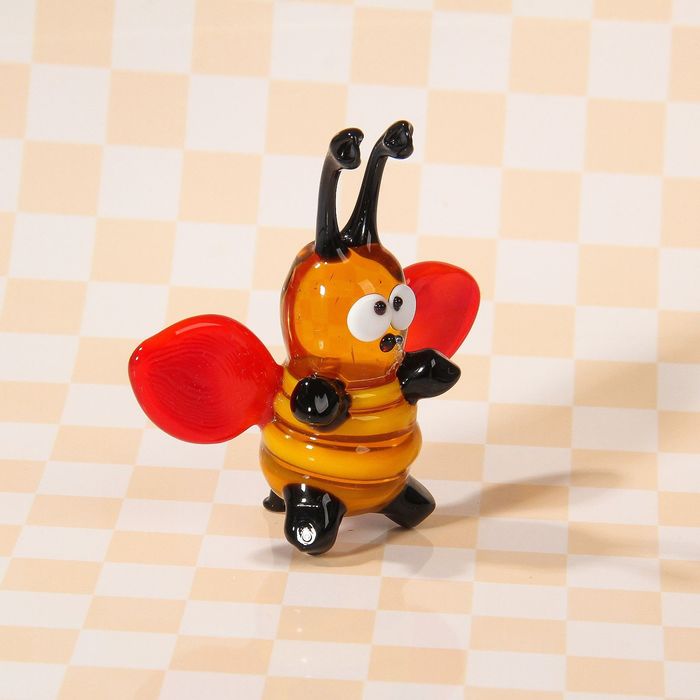 Сувенир из стекла миди "Пчелка", микс, 6 х 7 х 3 см