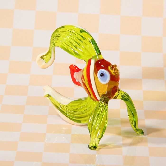 Сувенир из стекла миди "Рыба", микс, 6,5 х 3,5 х 5,5 см
