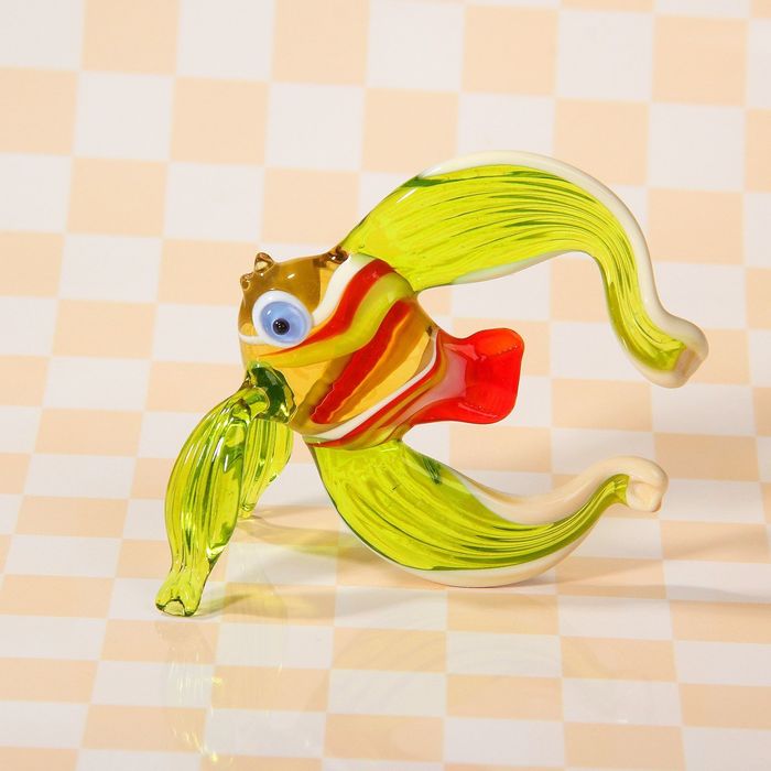 Сувенир из стекла миди "Рыба", микс, 6,5 х 3,5 х 5,5 см