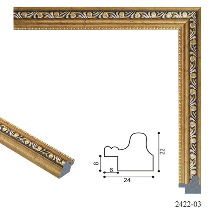 Багет пластиковый 24мм*22мм*2.9м (Ш*В*Д) 2422-03 бронзовый под старину
