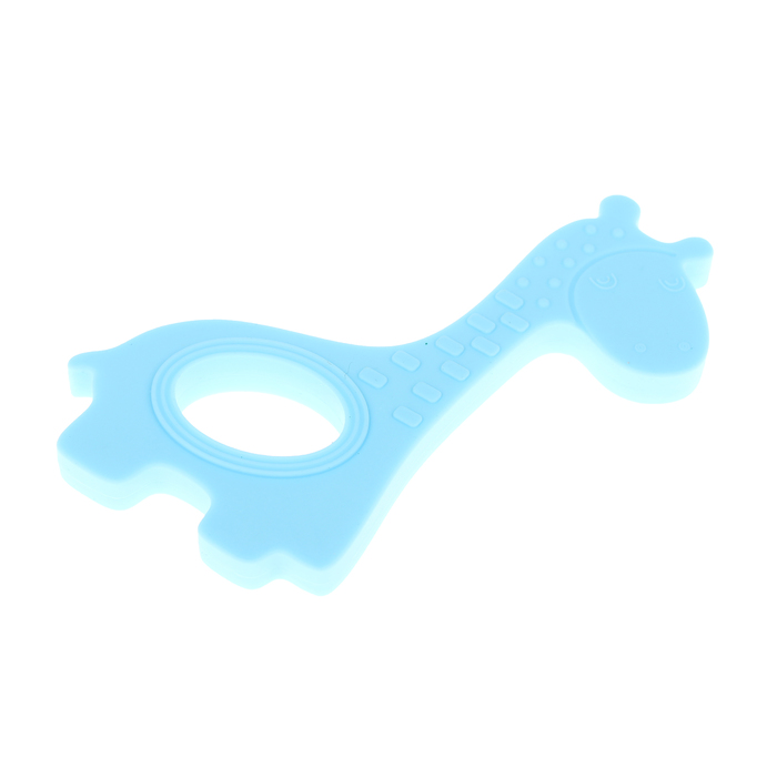 Прорезыватель силиконовый «Жирафик», цвет голубой