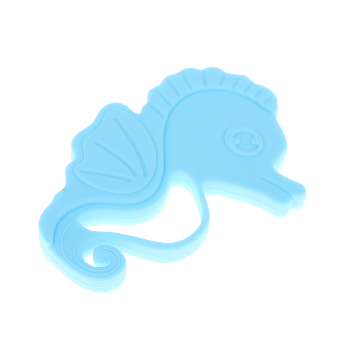 Прорезыватель силиконовый «Морской конёк», цвет голубой