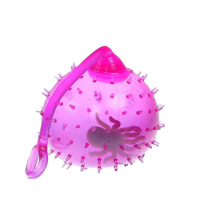 Мялка Булава, с водой, внутри игрушка, цвета МИКС