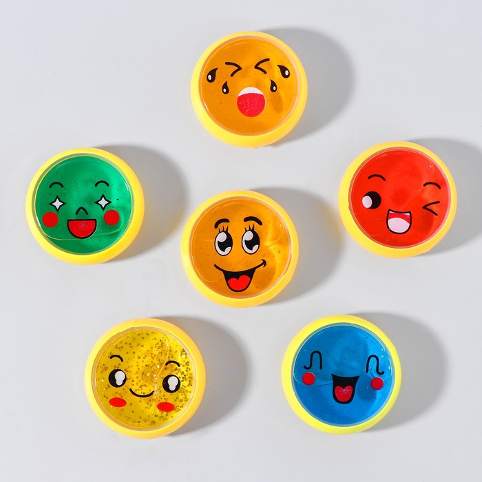 Лизун "Смайлики" твердый, виды МИКС