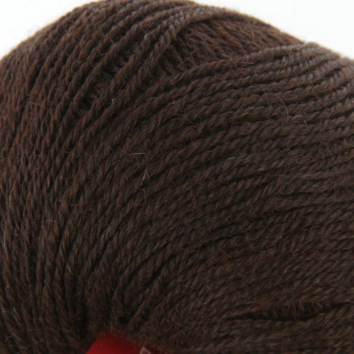Пряжа "Альпака Перу" 70% альпака, 30% вискоза 200м/50гр (3654, темно-коричн.)