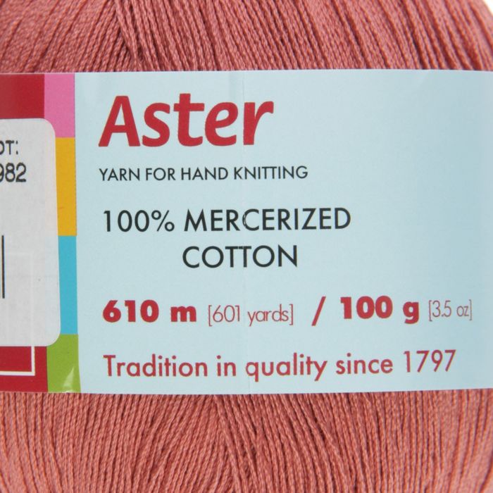 Пряжа "Астра" 100% мерсеризованный хлопок 610м/100гр (0982, гранат)