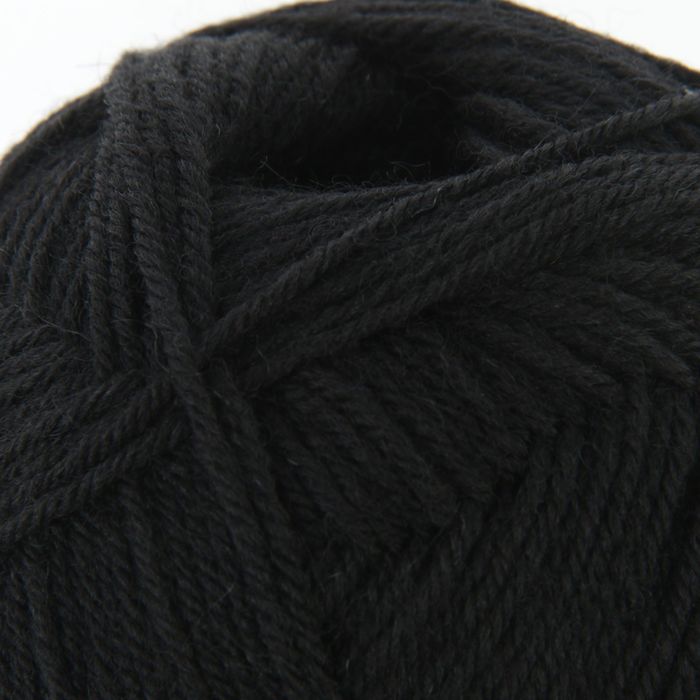 Пряжа "Водопад" 70% шерсть, 30% капрон 400м/100гр (0140, черный)