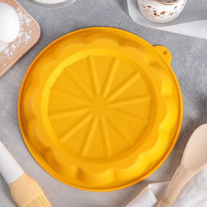 Форма для выпечки "Круг. Дольки" 25х25х4 см, цвета МИКС