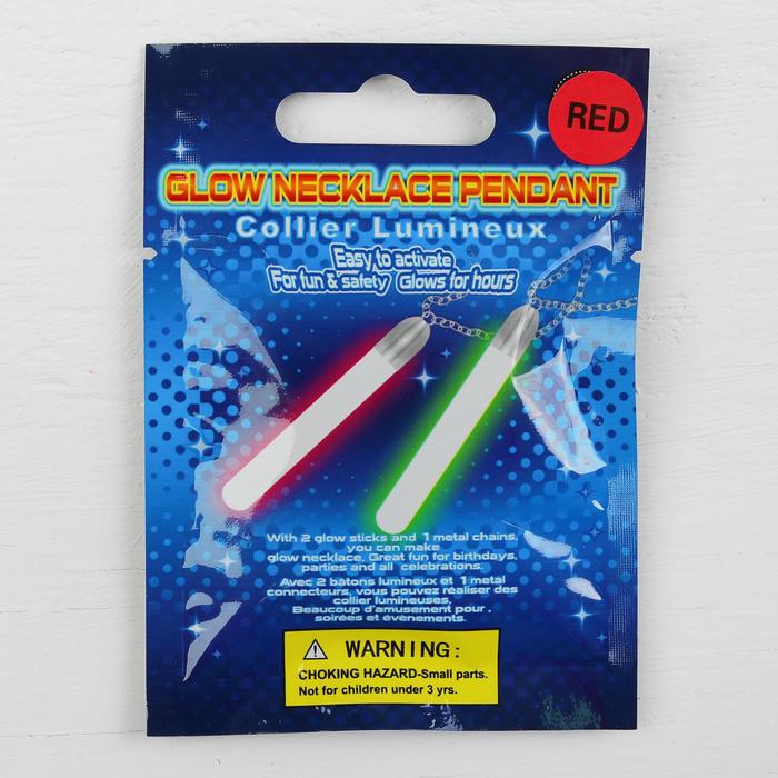 Неоновая палочка "Кулон", набор 2 шт., цвета МИКС