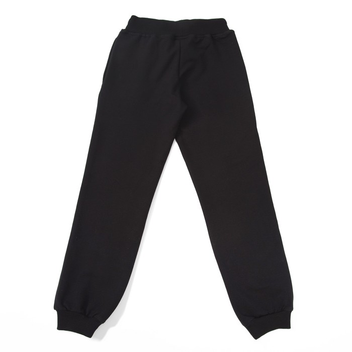 Брюки спортивные для девочки, рост 128 см, цвет чёрный