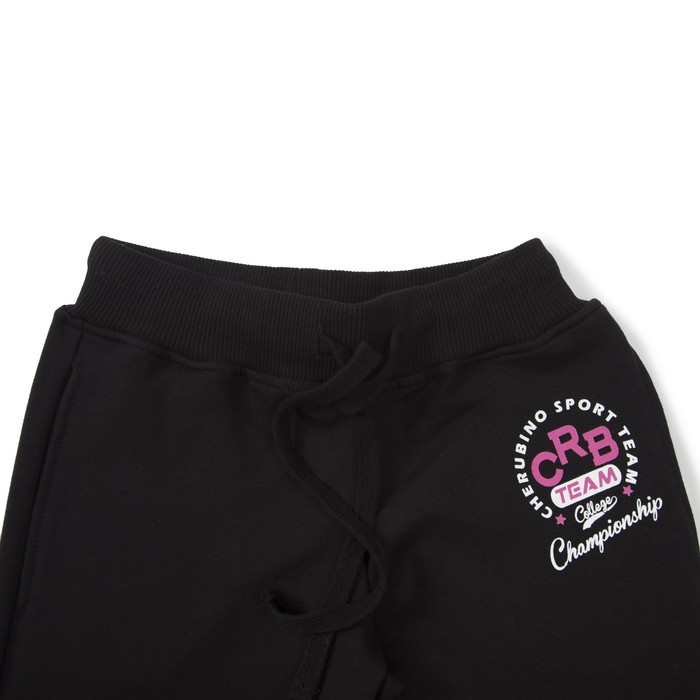 Брюки спортивные для девочки, рост 128 см, цвет чёрный