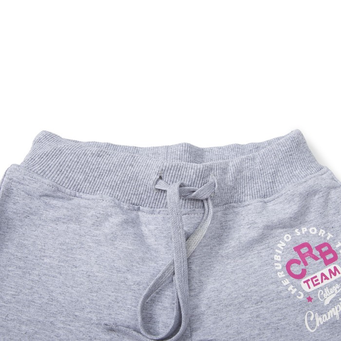 Брюки спортивные для девочки, рост 128 см, цвет серый меланж