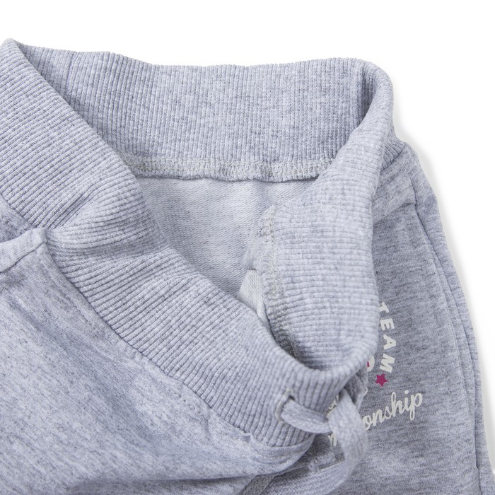 Брюки спортивные для девочки, рост 128 см, цвет серый меланж